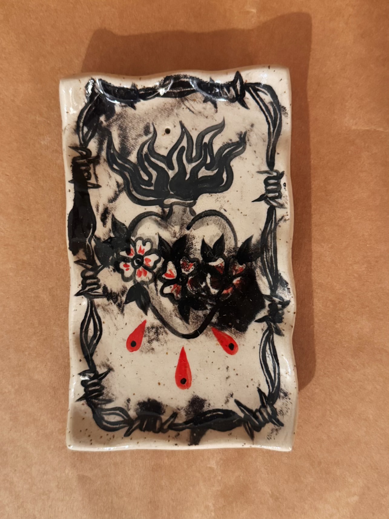 Podstawka na kadzidło serce zdjęcie 1