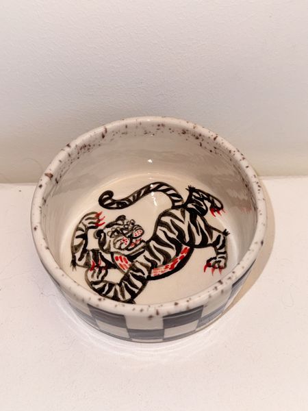 Tiger and Chessboard bowl